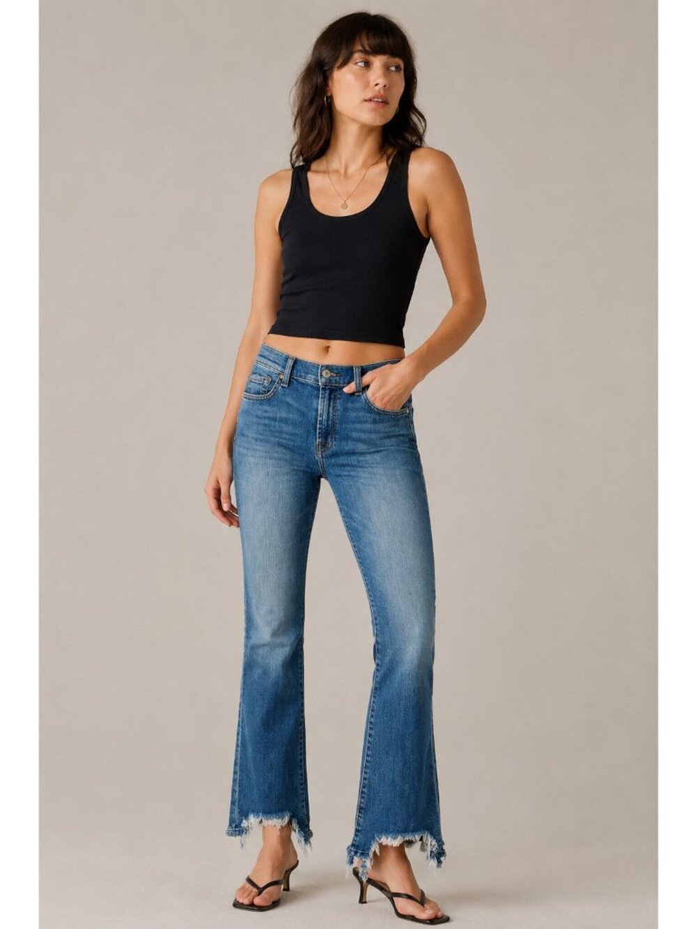 7 For All Mankind Jeans 27 Raw Step Hem Slim Straight Blue Stretch Denim 7FAMK